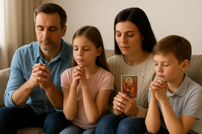 Família Orando Novena de São Miguel Arcanjo
